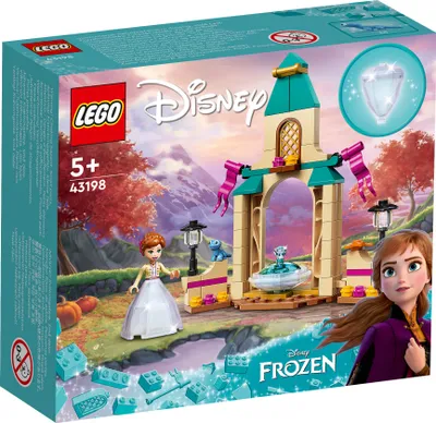 Zdjęcie produktu dla LEGO 43198 Disney Dwór zamkowy Anny, zabawka konstrukcyjna księżniczki z filmu Królowa lodu 2 z minilaleczką Anną, kolekcja Diamentowa suknia
