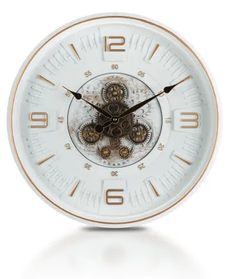 Große Wanduhr 50 cm mit beweglichen Zahnrädern, Steampunk-Design