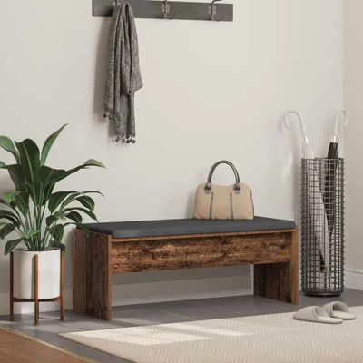 Image de Banc de jardin avec coussins en bois, dimensions : 103 x 38 x 40 cm