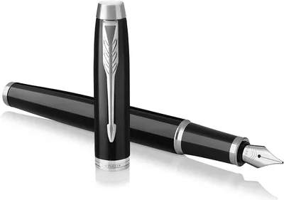 Produktbild von Parker IM, Schwarz, Chrom, Kartuschenfüllsystem, Blau, Aluminium, Messing, Metall, Rundspitze, Edelstahl