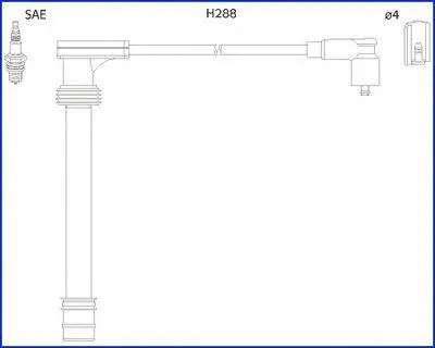 Produktbild von HITACHI 134518 Zündkabelsatz Zündleitungssatz