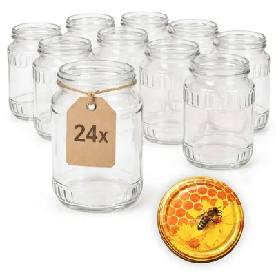 Produktbild von ART TWIST HOME Einmachgläser mit Schraubdeckel 24x 720 ml – Vorratsgläser Glasbehälter Vielseitige Robuste aus Dickem Glas - perfekt für Marmeladen Honig Säfte Gurken Konfitüren und Vorratshaltung