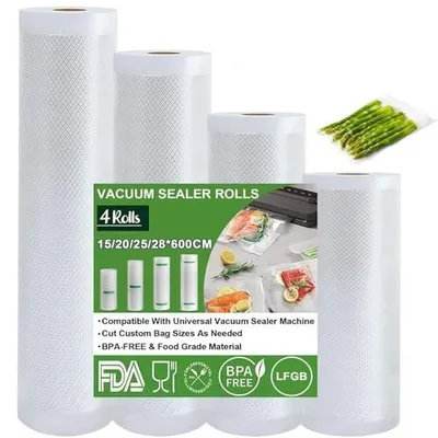 Zdjęcie produktu dla Worki próżniowe do żywności 5 rolek 20X300 cm folii próżniowej