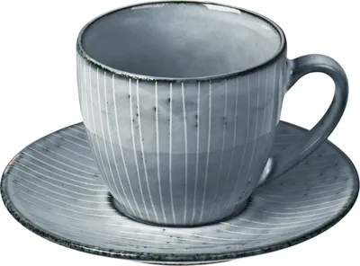 Imagen del producto de Taza Nordic Sea de Broste Copenhagen con platillo, 0,15 litros