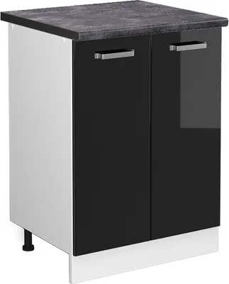 Image de Meuble bas de cuisine Vicco R-Line Noir Haute brillance 60cm , PT Anthracite, Model 46938