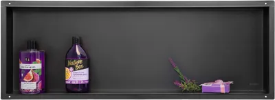 Produktbild von BADLAND Duschnische Wandnische WALL BOX NO RIM 30x90x7 cm Schwarz | Duschablage Unterputz aus Edelstahl
