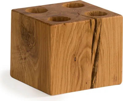 Produktbild von Kerzensäule aus hochwertigem Eichenholz (L x B x H): 15 x 15 x 12,5 cm