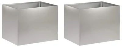 Immagine prodotto di Due vasi da giardino, argento, 40 x 30 x 30 cm, acciaio inossidabile