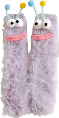 Produktbild von Flauschige, lustige Socken mit Augen – niedliche Winterschlafsocken für Damen, Mädchen, Jungen und Herren zum Entspannen zu Hause