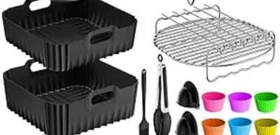 Immagine prodotto di Stampo in silicone per friggitrice ad aria da 10,8 litri, resistente al calore, per la cottura, confezione singola