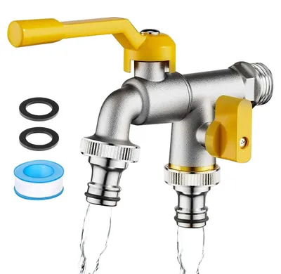 Productafbeelding van Dubbele tuinkraan, 1/2 inch, messing, vorstbescherming