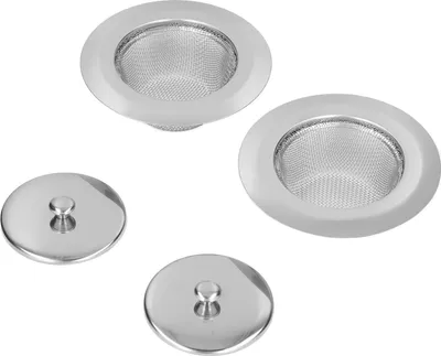 Produktbild von 2 Stück Spülbeckensieb Edelstahl Rostfrei Spülbeckenstopfen Filter mit Deckel für Küchenspüle Abfluss
