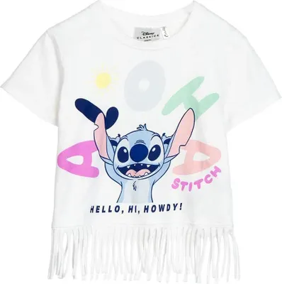 Image de Cerda Group Stitch T-shirt manches courtes Blanc 8 ans Filles Blanc 8 ans