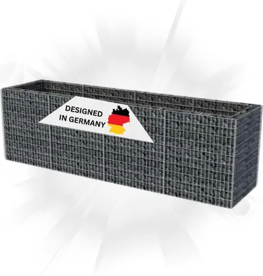 Produktbild von DELUKE® Gabionen Hochbeet ROON aus Stahl | 360×90×100cm | Steinkorb Gabionengitter Ziergabione Steingabione Drahtkorb befüllbar