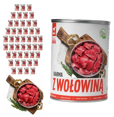 Produktbild von TufTuf | Nassfutter für Hunde Pastete Rind - Hundefutter Dosen 48x400 g - getreidefrei - Vorratspack - 65% Fleischanteil