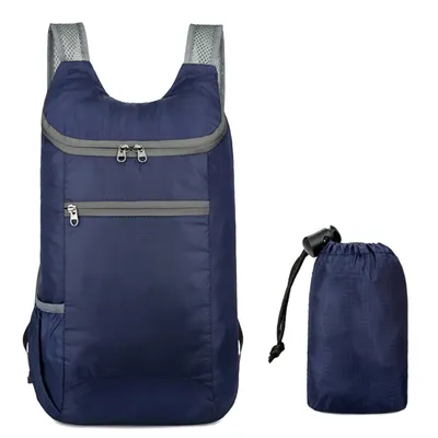Produktbild von Faltbarer Rucksack Ultra Leicht, Uni Tagesrucksack Outdoor ,Wasserdichter Wanderrucksack für Camping Wandern Klettern Radfahren (Navy blau)