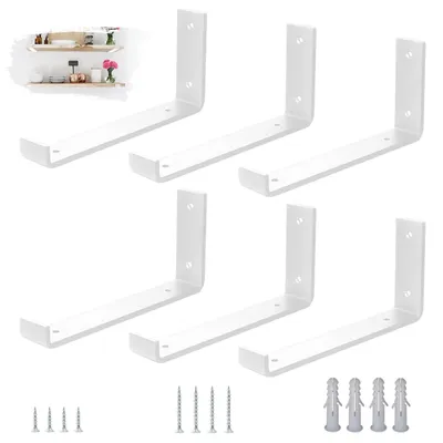 Image de Lot de 6 supports robustes en acier de 5 mm pour fixation murale