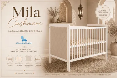 Łóżeczko niemowlęce Mila Cashmere tapicerowane 120x60 cm – zdjęcie produktu 1