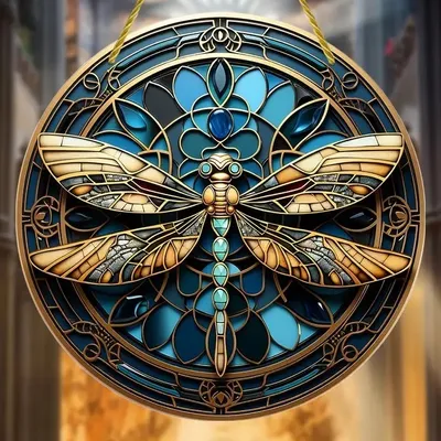 Produktbild von Sonnenfänger Libelle Typ12 - Buntglas Kunstwerk für Ihr Zuhause KP32295