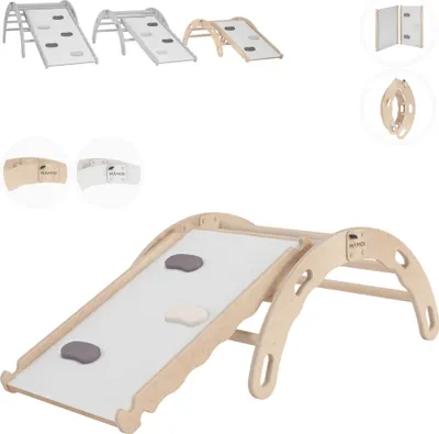 Immagine prodotto di Arco di arrampicata MAMOI® con scivolo, triangolo di arrampicata, arrampicata per bambini, altalena arcobaleno in legno, arco in legno per bambini, tavola di scivolo per parco giochi, mini struttura di arrampicata indoor da 1/2/3 anni