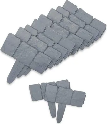 Produktbild von Famanu Gartenrand 10 Stück - Steinoptik, 25 Meter, flexibles Kunststoff