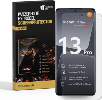 Produktbild von 1x Panzerfolie für Xiaomi 13 Pro HYDROGEL Displayschutz HD KLAR Schutzfolie Displayschutz Schutzfolie KLAR ANTI-SHOCK/ ANTI-KRATZ/ ANTI-BRUCH/ ANTI-SCHMUTZ