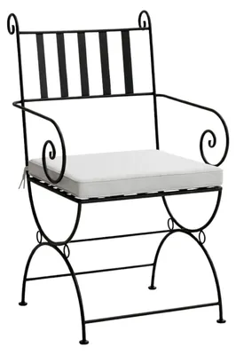 Produktbild von Mediterraner Gartenstuhl Alcoy handgemacht aus Eisen in Schwarz 100 cm