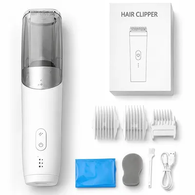 Produktbild von Baby Haarschneider mit Vakuum, leiser Kinder Haarschneider mit Keramikklinge, wasserdicht , kabellos USB aufladbar, für Babys und Kleinkinder