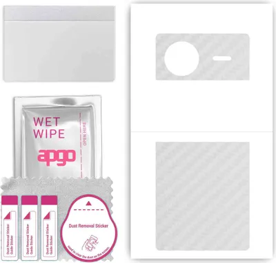 Produktbild von apgo Rückseite Schutzfolie, Skin, kompatibel mit Vivo X Flip, Hinten Displayschutzfolie aus Vinylfolie, kratzfest, einfache Montage - Transparenter Kohlenstoff
