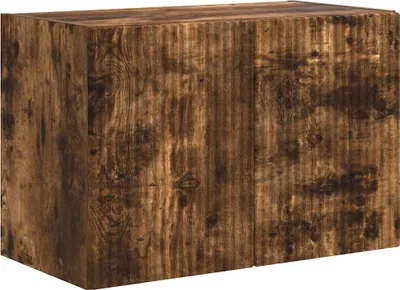 Image de Meuble TV mural Chêne fumé 59,5 x 31 x 40 cm Bois d'ingénierie