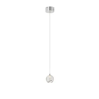 Produktbild von Lucande LED-Pendellampe Hayley, Ø 9 cm, chromfarben, Glas