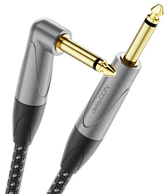 Produktbild von deleyCON 15m 6,35mm Gitarrenkabel TS Mono Klinkenkabel Winkel