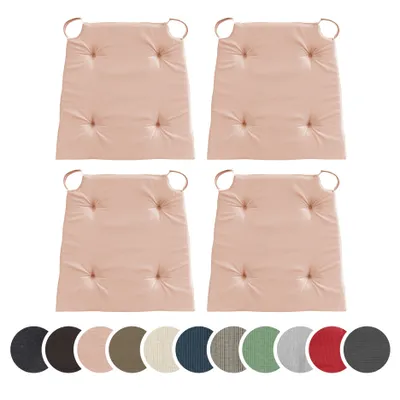 Image de sleepling - Set de 4 coussins de chaise, pour l'intérieur et l'extérieur, 100% coton, 42 x 40 cm, rose