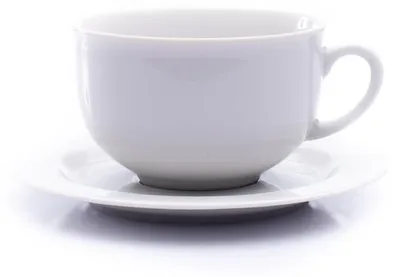 Image de Thun, 1794. Tasse et soucoupe, porcelaine tchèque, 280 ml, opale, blanche, Thun