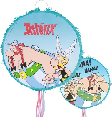Produktbild von Asterix und Obelix Pinata rund 40 cm blau Comic Party-Zubehör Deko