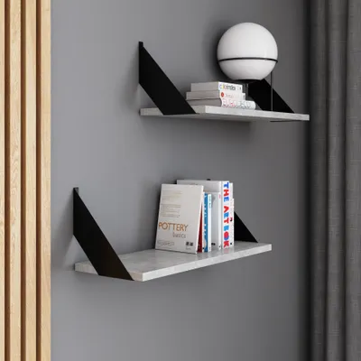 Produktbild von AKKE Beton Hängeregal FLAT modern LOFT-style LxB: 60x20 cm