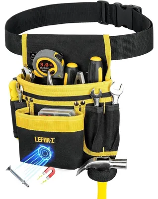 Produktbild von Werkzeuggürtel Herren mit 13 Taschen, magnetisch, verstellbar, abnehmbar, für Elektriker, Schreiner, Bauarbeiter