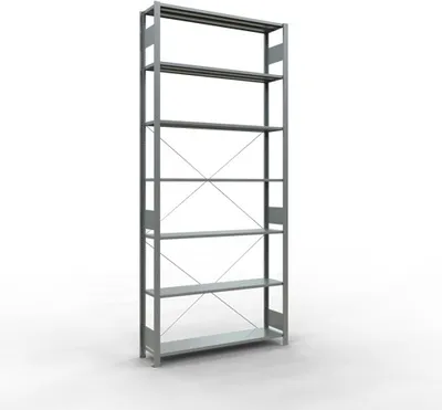 Produktbild von Schulte Fachbodenregal MULTIplus150 Stecksystem | Grundregal | HxBxT 300x130x30cm | 7 Ebenen | Fachlast 150kg | Verzinkt