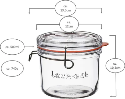 Produktbild von Luigi Bormioli Lock-Eat XL Einmachglas mit Deckel, 500ml, Glas, transparent, 1 Stück