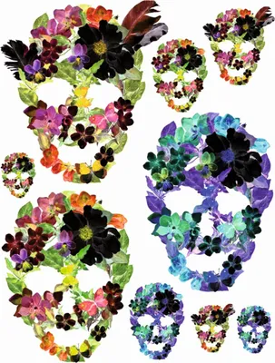 Produktbild von Sanders & Sanders Wandtattoo Gesichter Lila, Grün und Rosa 85 x 65 cm