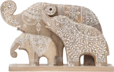 Zdjęcie produktu dla Boho Deco Elephant Family Display Figurki Wiosenna dekoracja biura