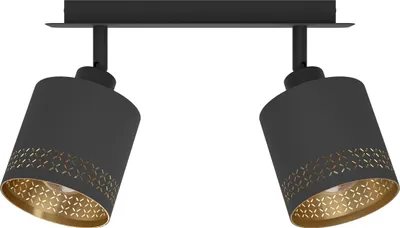 Image de Eglo 99277 ESTEPERRA E27 double plafonnier 335x90mm noir or