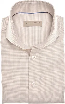 Produktbild von John Miller Hemd Tailored Fit braun bedruckte Baumwolle