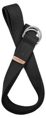 Produktbild von yogabox Yogagurt mit Verschluss aus zwei D-Ringen - regional hergestellt - schwarz 2,5 m