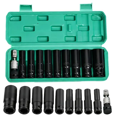Productafbeelding van 11-delige slagdoppen set 1/2 inch, zeskantige dopsleutelset voor autoreparatie