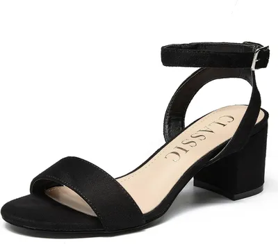 Produktbild von Damen-Sandalen mit Blockabsatz Elegant Bequem Sommer Schwarz 36