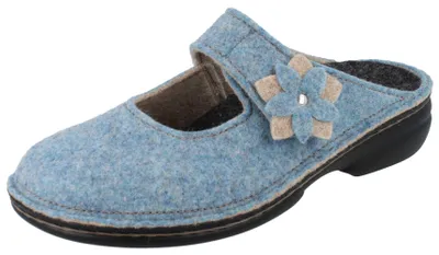 Produktbild von FINN COMFORT Arlberg Damen Hausschuhe blau beige Filz - Größe: 42