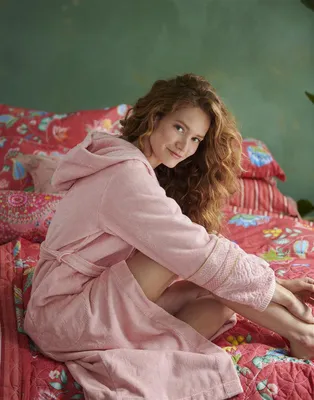 Produktbild von PiP Studio Bademantel Morgenmantel Saunamantel Bathrobe Soft Zellige, Farbe:Rosa, Wäschegröße:S, Artikel:-pink