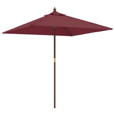 Image de vidaXL Parasol avec mât en bois rouge bordeaux 198x198x231 cm
