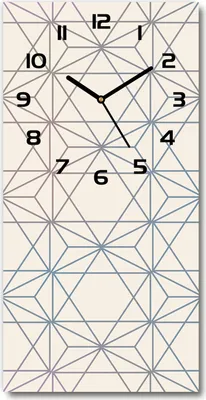 Produktbild von Wanduhr aus Glas – 30x60 cm - Glasbild - Glasuhr - Gehärtetes Glas -Geometrischer Hintergrund